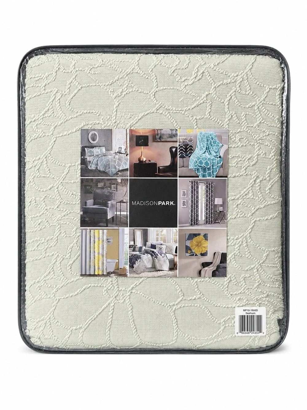 Madison Park Queen Sage Chenille Bedspread Fringe Set
